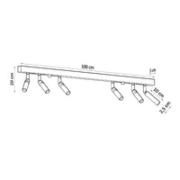 LED plafondspot zwart EYETECH with 6 x G9 sockets by Sollux Lighting