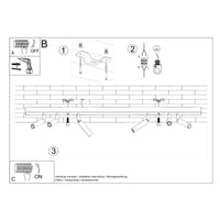 LED plafondspot zwart EYETECH with 6 x G9 sockets by Sollux Lighting