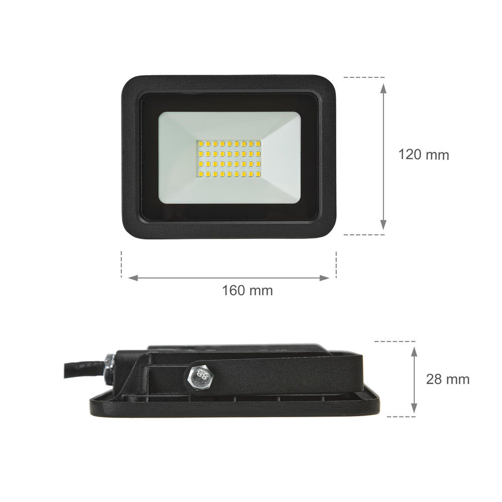 Spectrum NOCTIS LUX 2 LED floodlight 30W 230V 6000K IP65 2770 lumens Black housing outdoor lighting