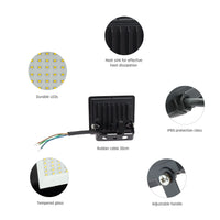 Spectrum NOCTIS LUX 3 LED Floodlight 10W 6000K 230V IP65 IK07 Black Outdoor Surface Mount
