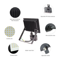 Spectrum NOCTIS LUX 3 LED floodlight 30W 6000K 230V IP44 Black with PIR sensor for outdoor lighting