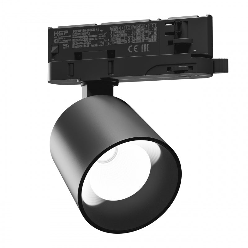 Spot LED mini Spectrum Artemida 6,5-20W 4000K noir avec CRI >90 et angle réglable 36-60º IP20 usage intérieur