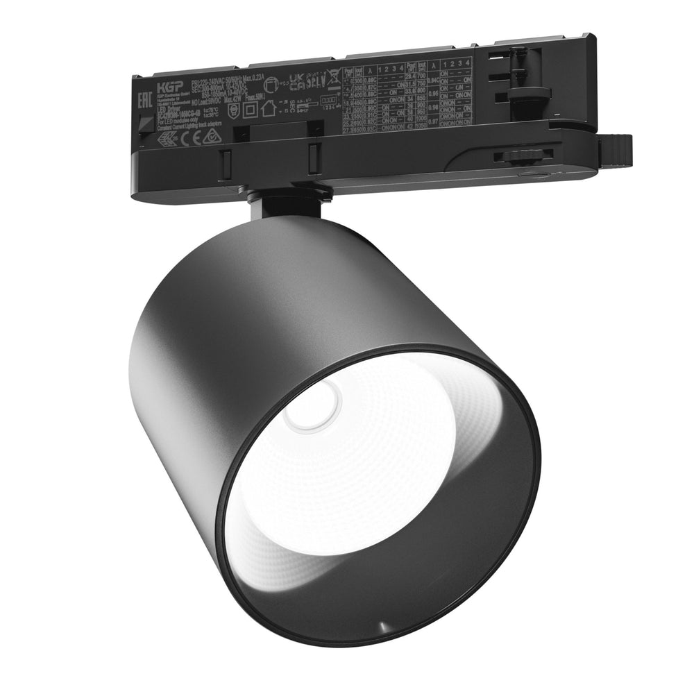 Spectrum Artemida Maxi led noir, 4000K, 4500 lumens, CRI &gt;90, 42W, puissance réglable, IP20, montage sur rail 3 phases