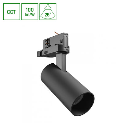 Spot à rail Spectrum Andromeda Prime 8W 6000K 800 lumens 25° noir IP20 éclairage CCT