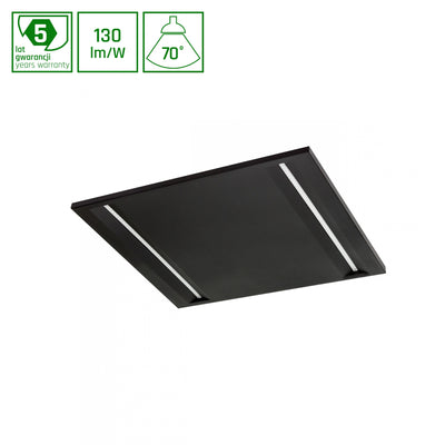 Panneau de plafond LED Spectrum Algine Line noir 600x600mm 44W 4000K 5700 lumens IP20 non dimmable