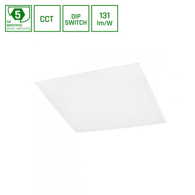 Panneau LED Rangée arrière Spectrum algine CCT 6000K 600x600mm blanc, 48W avec flux lumineux de 6300 pour bureau et maison