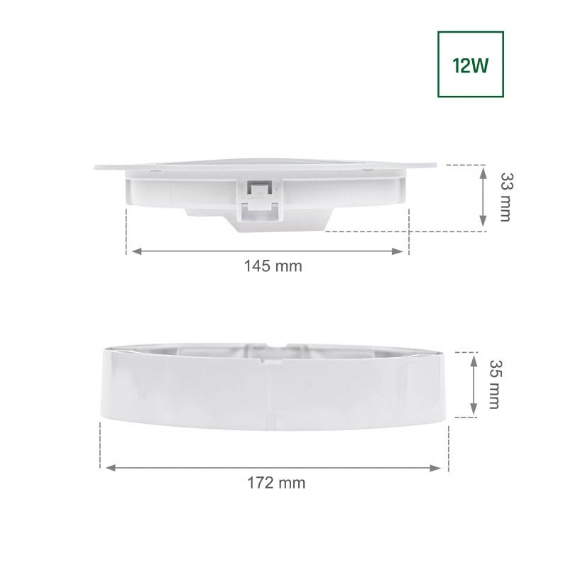 Spot encastré 2 en 1 Spectrum Algine 12W 150 lumen blanc chaud 3000K IP20 rond pour montage au plafond et au mur