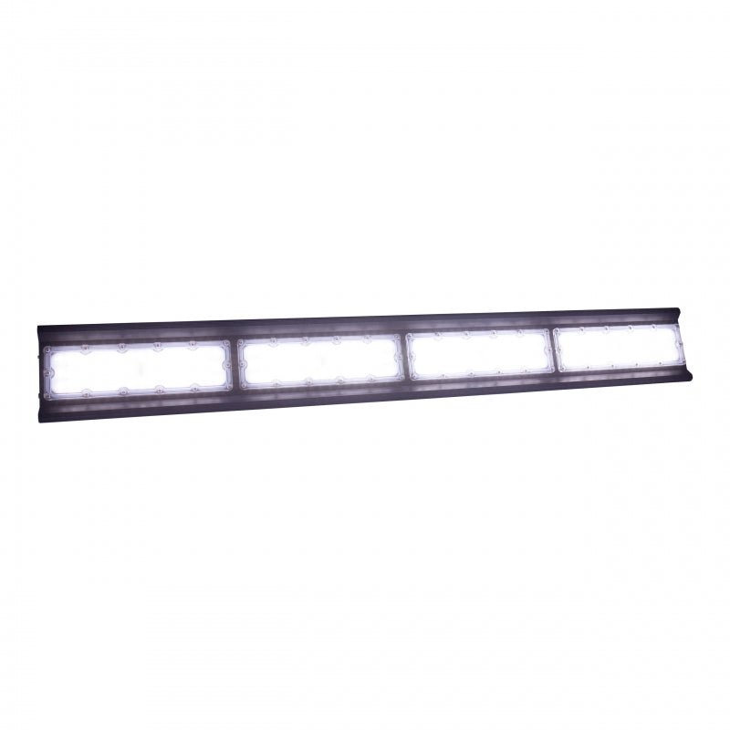 Suspension LED Spectrum Halls Line 200W noir, 4000K, 30000 lumens, dimmable, IP66, angle de 90°, éclairage industriel