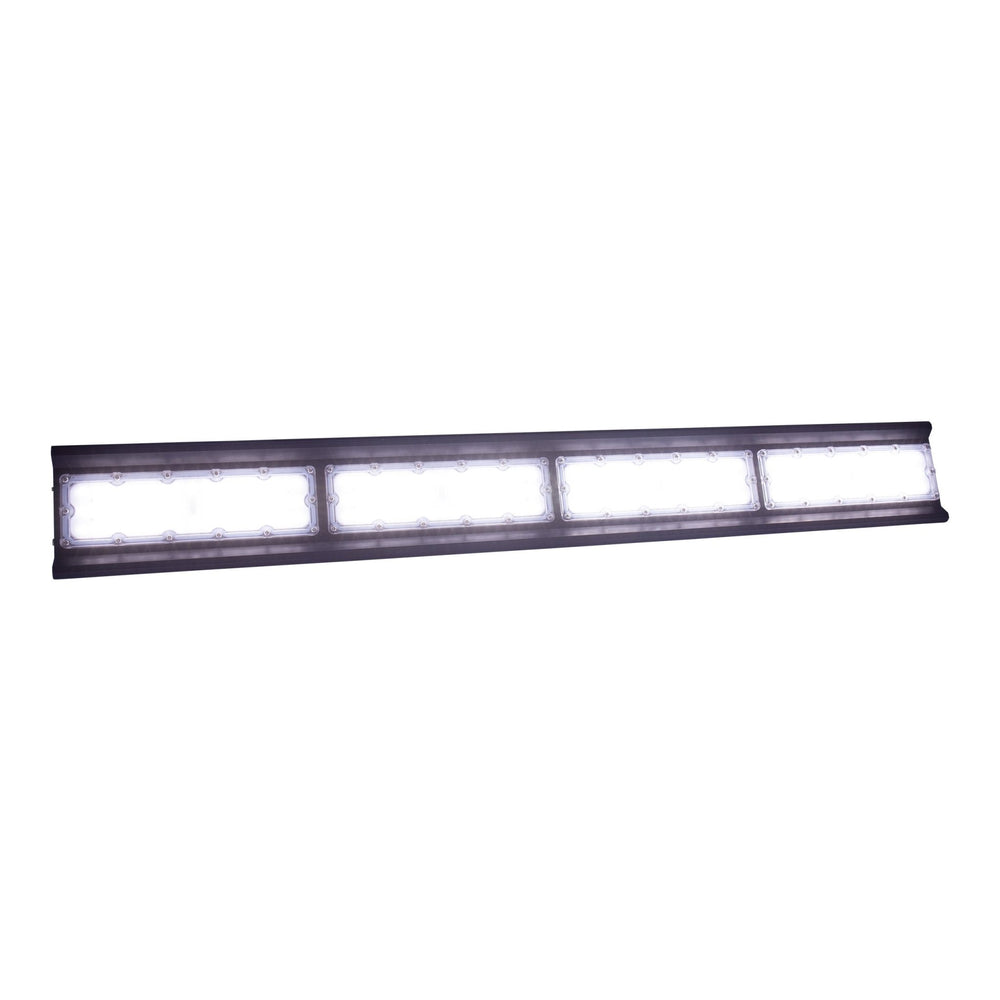 Suspension LED Spectrum Halls Line 200W noir, 4000K, 30000 lumens, dimmable, IP66, angle de 90°, éclairage industriel