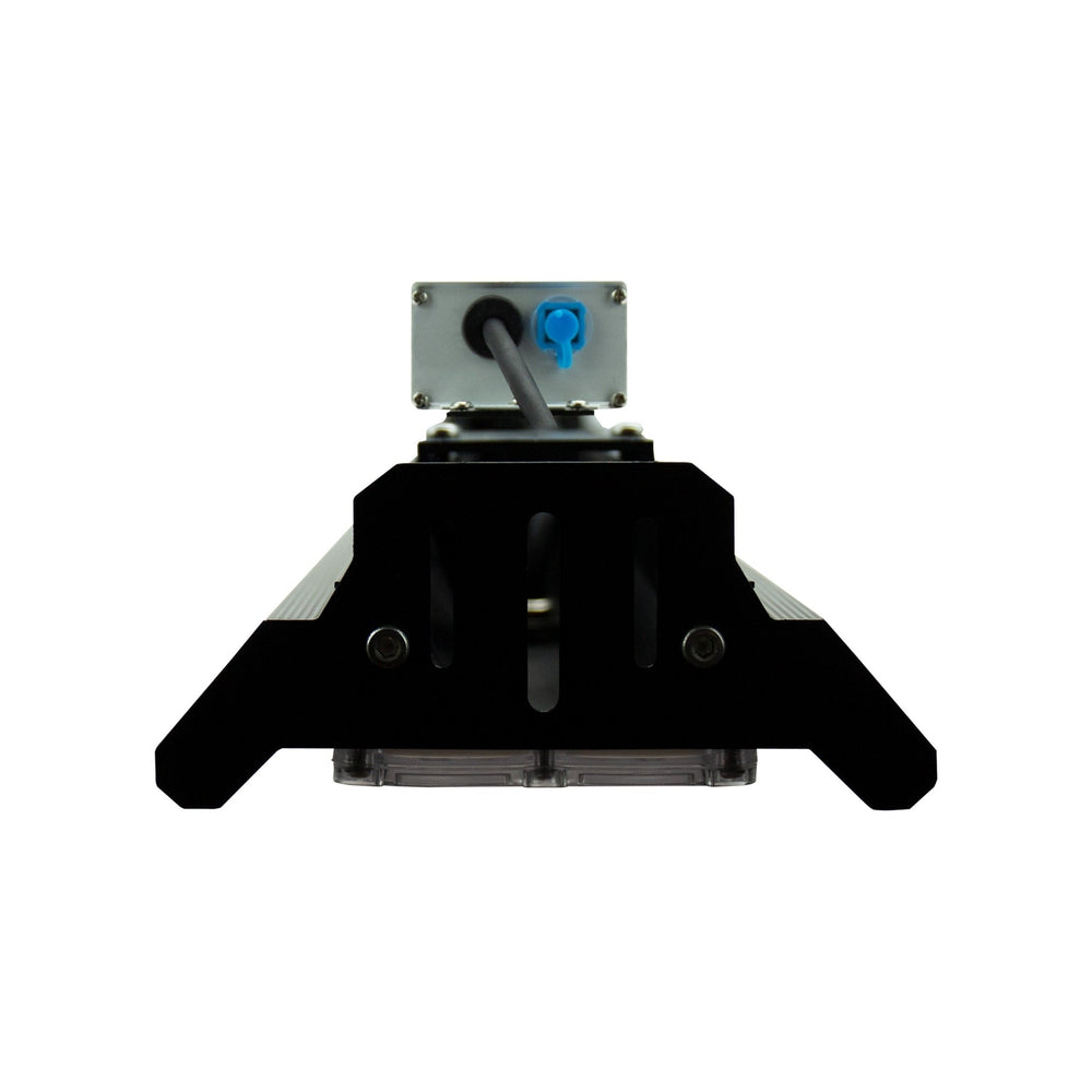 Suspension LED Spectrum Halls Line 200W noir, 4000K, 30000 lumens, dimmable, IP66, angle de 90°, éclairage industriel