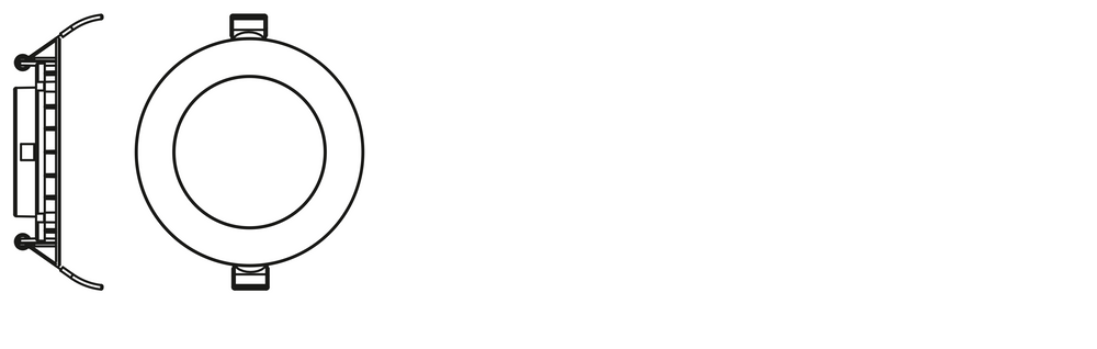 Slim LED Downlight Recessed White 8W 550 lumens 6500K 110° cutout 105mm 120mm bezel