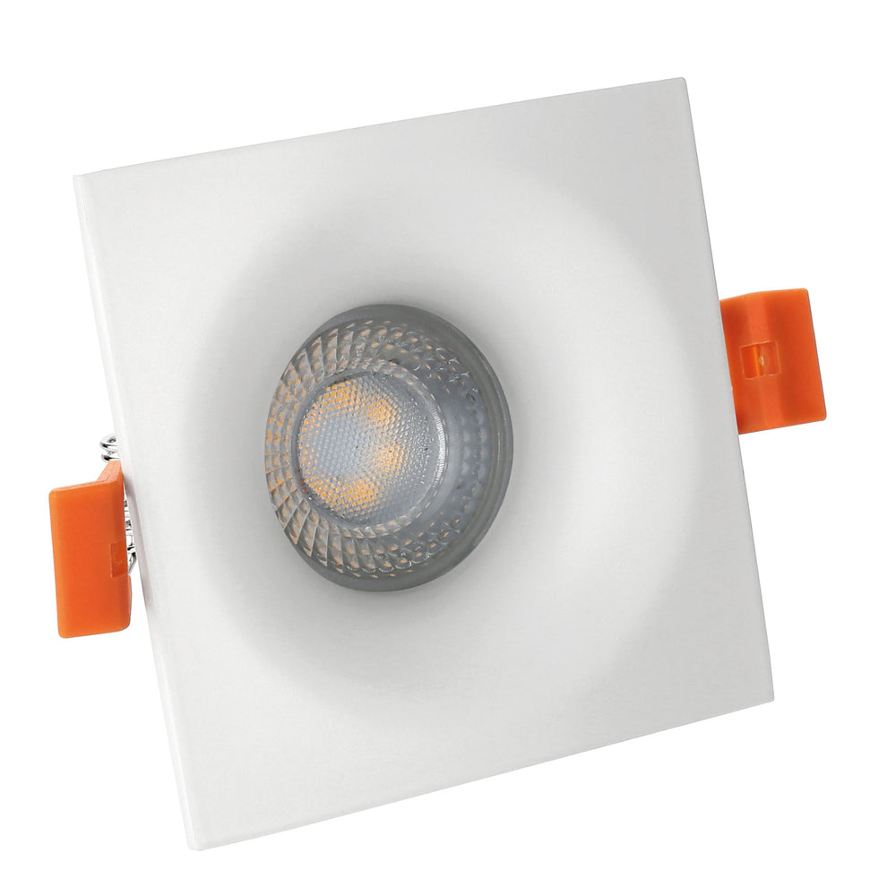 Spectrum LED FIALE V GU10 recessed light, square 85mm White, aluminum housing, IP20 indoor use