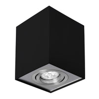 Spectrum CHLOE GU10 black/silver adjustable LED spotlight, square, IP20, aluminum housing, 17000 hours lifespan