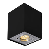 Spectrum CHLOE GU10 black/silver adjustable LED spotlight, square, IP20, aluminum housing, 17000 hours lifespan
