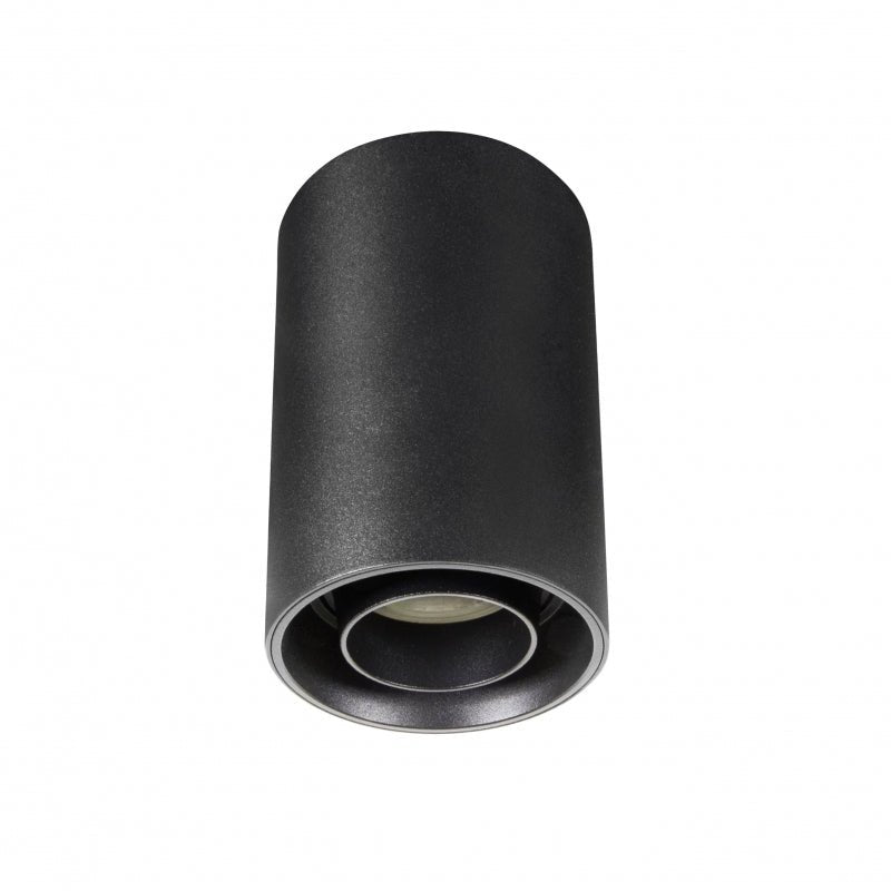 Spectrum Chloe black GU10 spot, adjustable round surface fixture IP20 for indoor lighting