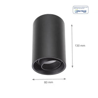 Spectrum Chloe black GU10 spot, adjustable round surface fixture IP20 for indoor lighting