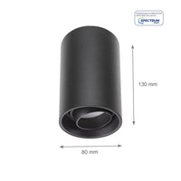 Spectrum Chloe black GU10 spot, adjustable round surface fixture IP20 for indoor lighting