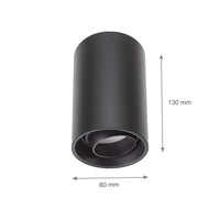 Spectrum Chloe black GU10 spot, adjustable round surface fixture IP20 for indoor lighting