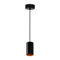 Spectrum LED GU10 pendant lamp black with gold, IP20, 4000K, durable aluminum housing, 250V, ideal interior lighting
