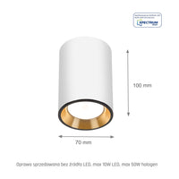 Led plafondspot chloe mini with GU10 fitting in white/gold by spectrum