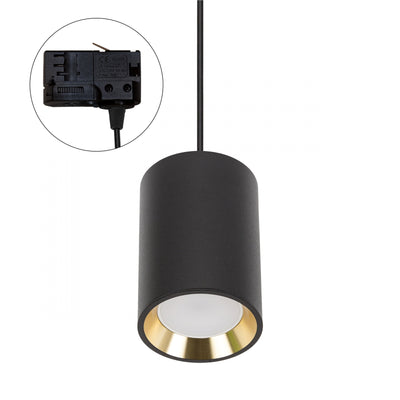 Spectrum CHLOE MINI GU10 3-Phase Track Light, 250V, IP20, Black with Gold Inner, Aluminum Housing