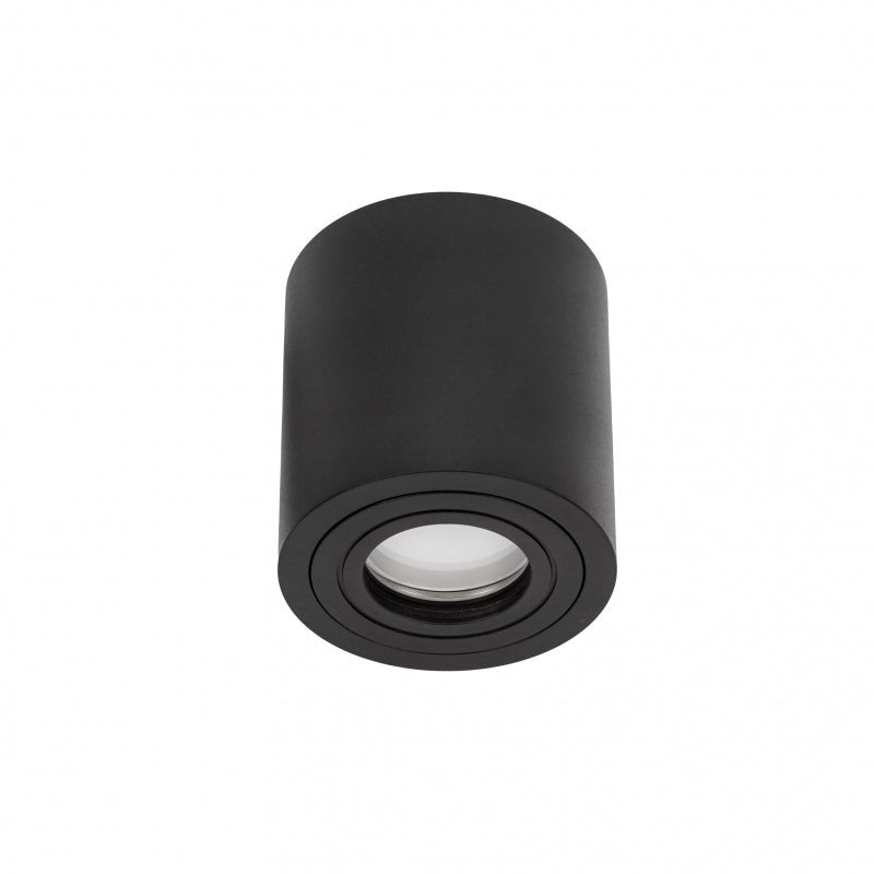 Spectrum CHLOE GU10 IP65 round black LED spotlight for indoor use, aluminum housing, 250V, 17000 lumens, surface mount