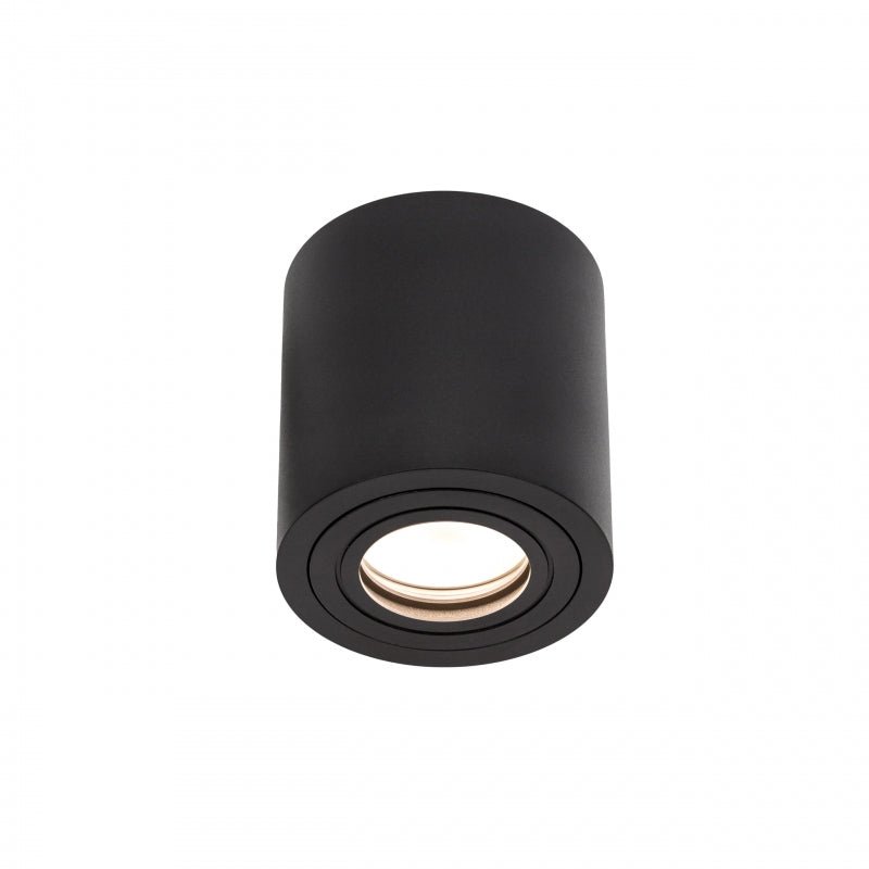 Spectrum CHLOE GU10 IP65 round black LED spotlight for indoor use, aluminum housing, 250V, 17000 lumens, surface mount