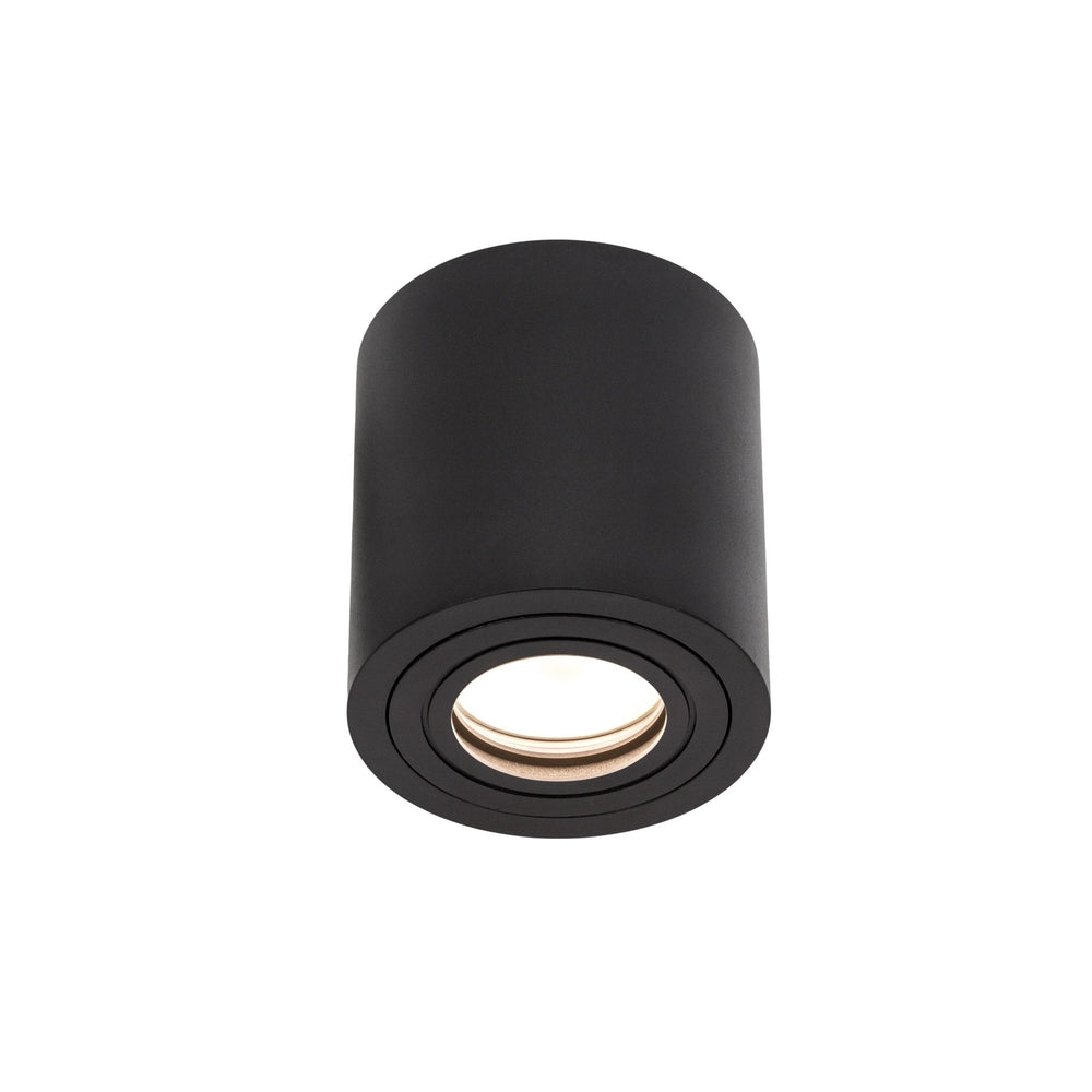 Spectrum CHLOE GU10 IP65 round black LED spotlight for indoor use, aluminum housing, 250V, 17000 lumens, surface mount