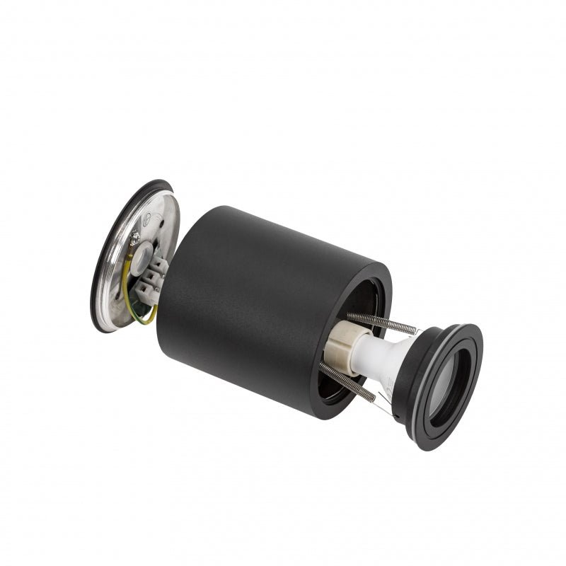 Spectrum CHLOE GU10 IP65 round black LED spotlight for indoor use, aluminum housing, 250V, 17000 lumens, surface mount
