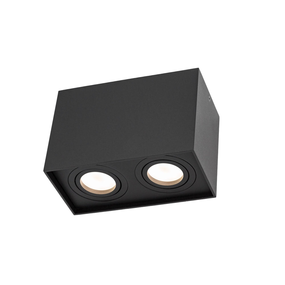 Spectrum Chloe Duo 2xGU10 IP20 black adjustable spotlight, aluminum housing, 250V, indoor use