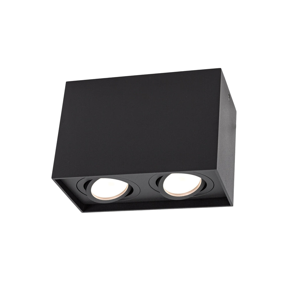 Spectrum Chloe Duo 2xGU10 IP20 black adjustable spotlight, aluminum housing, 250V, indoor use