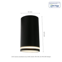Spectrum Chloe ring GU10 surface-mounted, IP20 black aluminum, 230V indoor, durable lighting solution, easy install