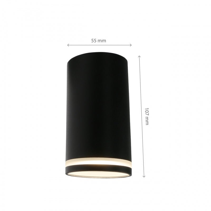 Spectrum Chloe ring GU10 surface-mounted, IP20 black aluminum, 230V indoor, durable lighting solution, easy install