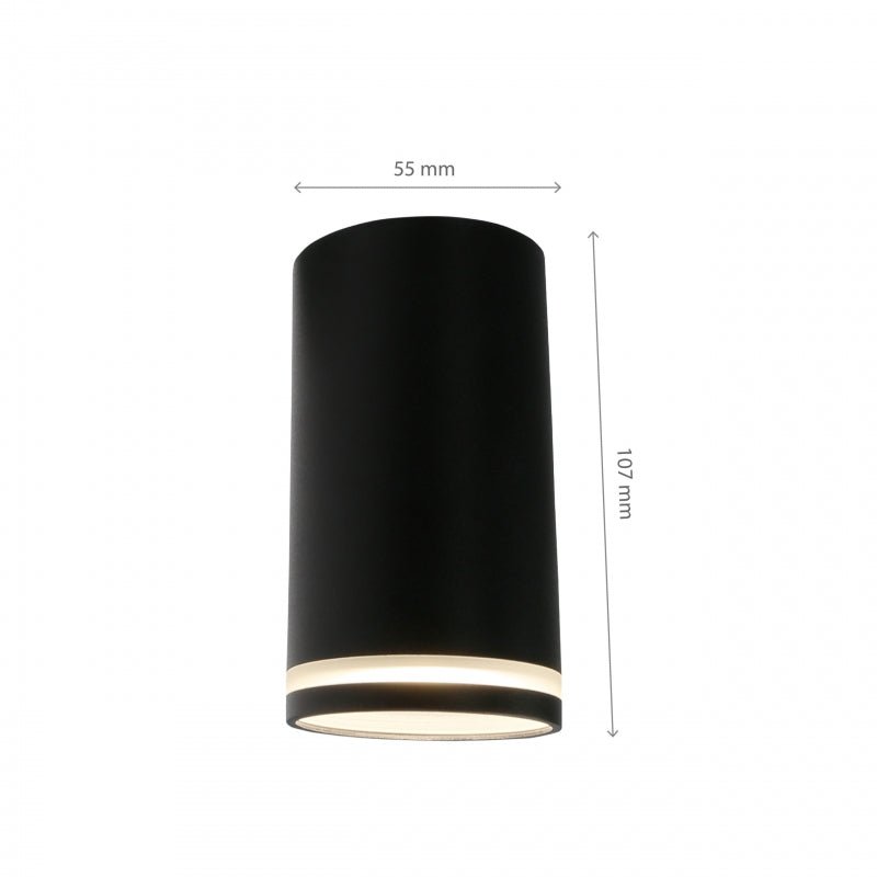Spectrum Chloe ring GU10 surface-mounted, IP20 black aluminum, 230V indoor, durable lighting solution, easy install