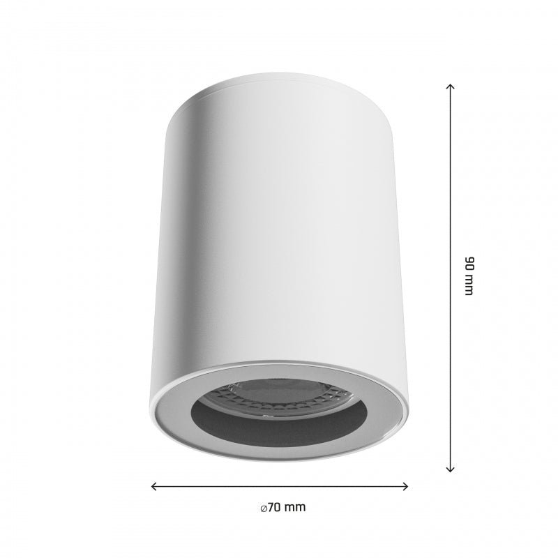 Spectrum CHLOE GU10 LED ceiling spotlight white round 70x90mm IP44 waterproof and energy efficient for indoor use