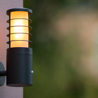 Applique murale extérieure Lucide SOLID, aluminium rond, 1xE27, 220-240V, IP54, Finition anthracite