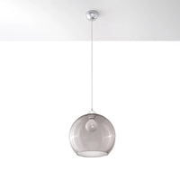 Lampe suspendue BALL Sollux Lighting, Finition Graphite, Compatible LED, 220-240V, IP20, Aluminium et Acier