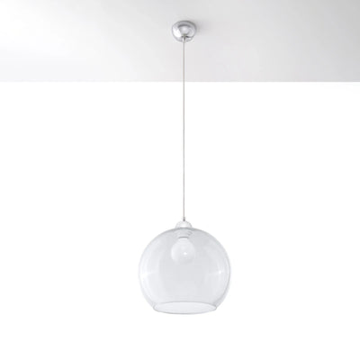 Sollux Lighting BALL lampe suspendue, abat-jour transparent, 220-240V, IP20, CE RoHS, finition Aluminium Laiton