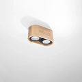 Spot LED plafond Sollux Lighting BASIC 2, bois naturel, IP20, 220-240V, max 50W, CE RoHS