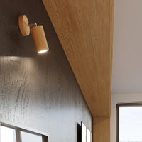 Sollux Lighting BERG wall lamp natural wood, LED ready, IP20, 220-240V, Aluminium Matt Gold finish