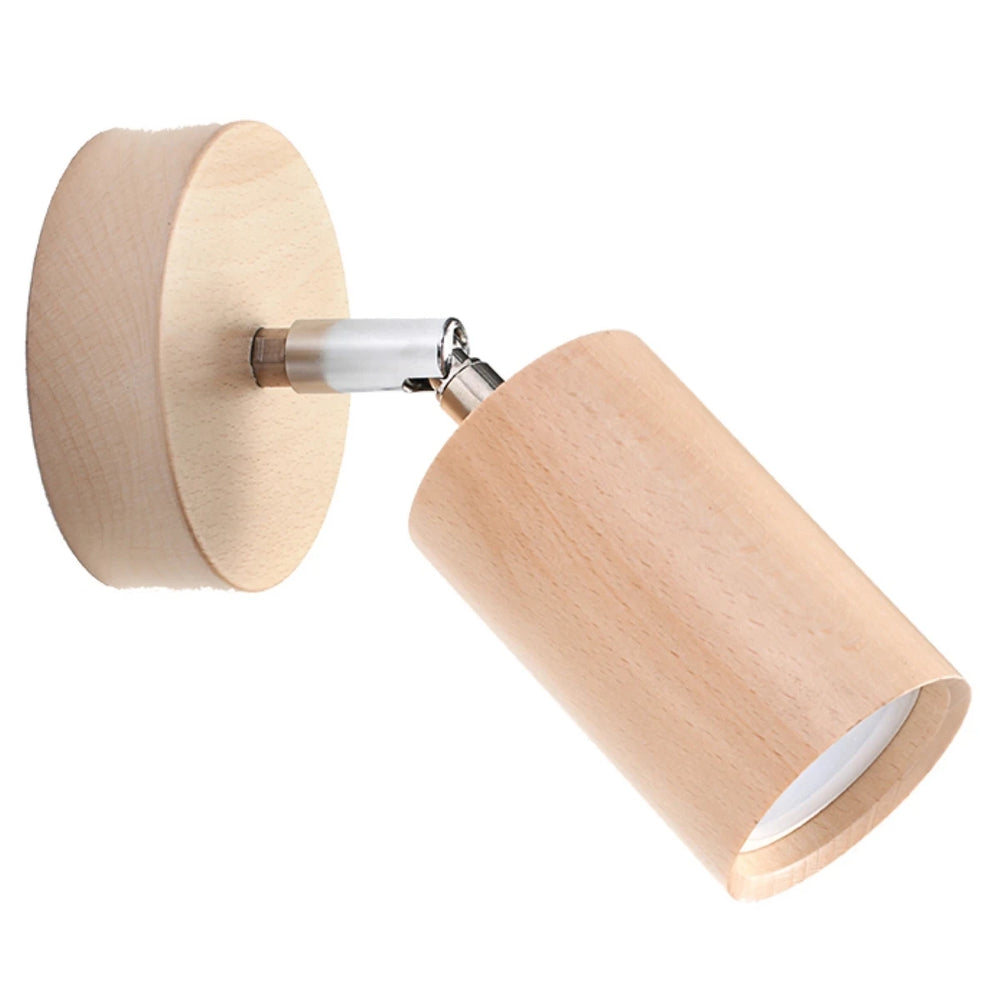 Sollux Lighting BERG wall lamp natural wood, LED ready, IP20, 220-240V, Aluminium Matt Gold finish