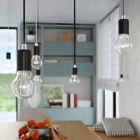 Suspension Edison Sollux Lighting Noir, compatible LED, finition laiton doré mat en aluminium, 220-240V, IP20, CE RoHS