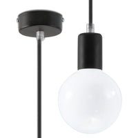 Suspension Edison Sollux Lighting Noir, compatible LED, finition laiton doré mat en aluminium, 220-240V, IP20, CE RoHS