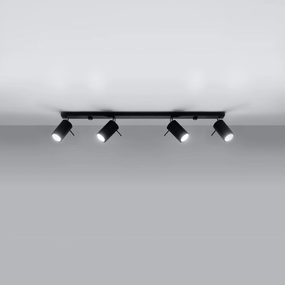 Sollux Lighting LED ceiling spotlight Black RING, 4 x GU10 fittings, IP20, aluminium, CE RoHS