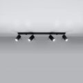 Sollux Lighting LED ceiling spotlight Black RING, 4 x GU10 fittings, IP20, aluminium, CE RoHS