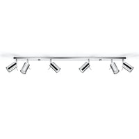 Sollux Lighting LED ceiling spotlight chrome ring, 6x GU10 fittings, IP20, aluminium, CE RoHS
