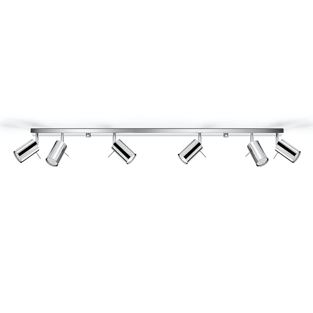 Spot encastré LED de plafond Sollux Lighting anneau chrome, 6x douilles GU10, IP20, aluminium, CE RoHS