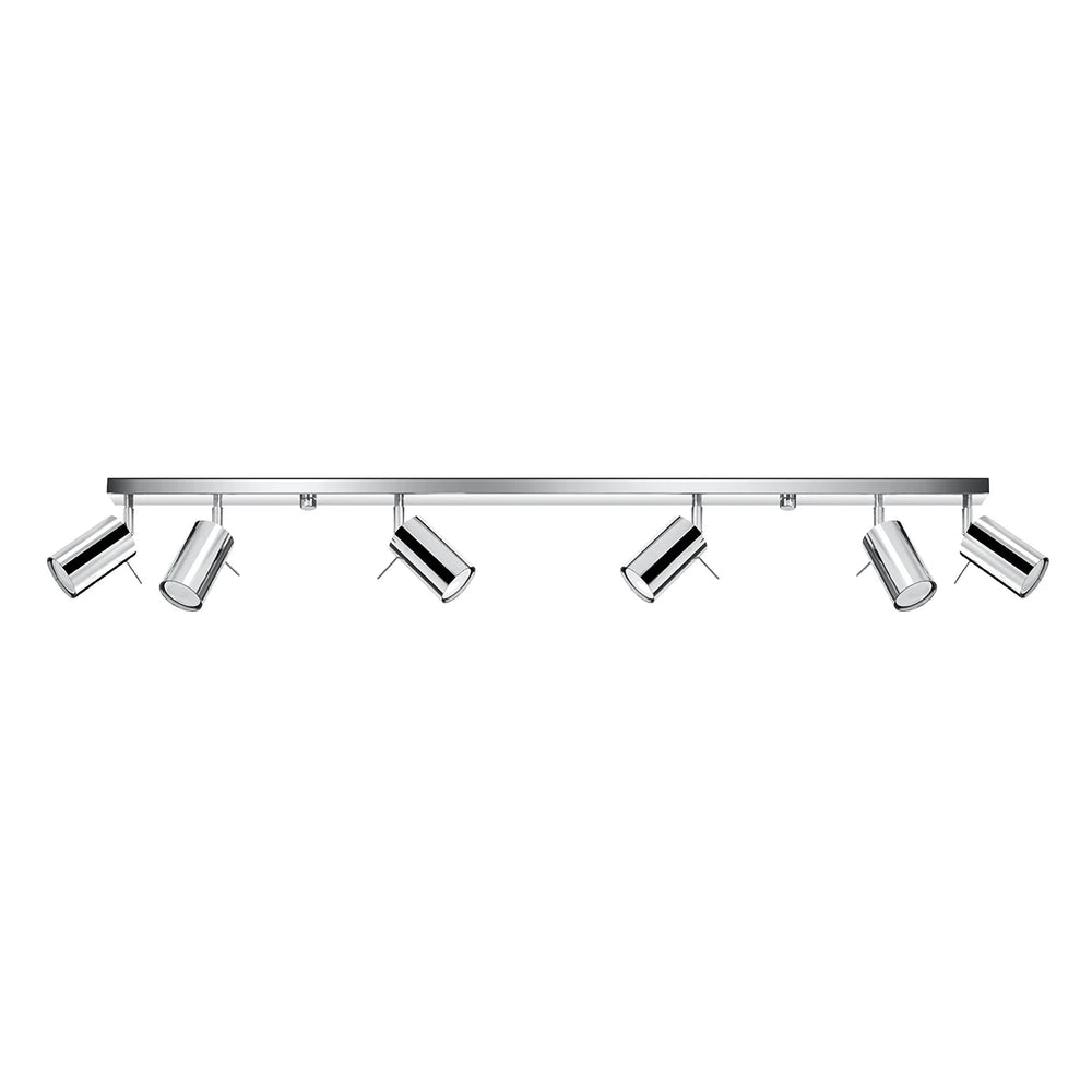 Spot encastré LED de plafond Sollux Lighting anneau chrome, 6x douilles GU10, IP20, aluminium, CE RoHS