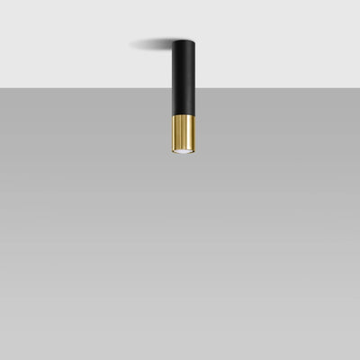 Spot LED plafonnier Sollux Lighting LOOPEZ Noir Or, 1x GU10, IP20, Aluminium, CE RoHS