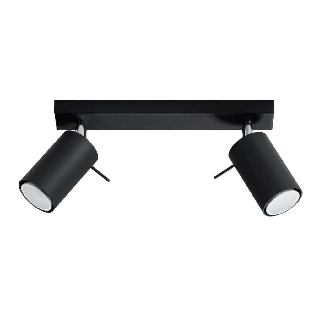 Spot encastré de plafond LED Sollux Lighting RING Noir, 2x GU10, IP20, Aluminium, CE RoHS, 220-240V